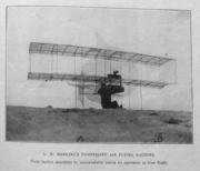 A. M. Herring flying the worlds first powered airplane - according to the May 17, 1899 issue of the Horseless Age.